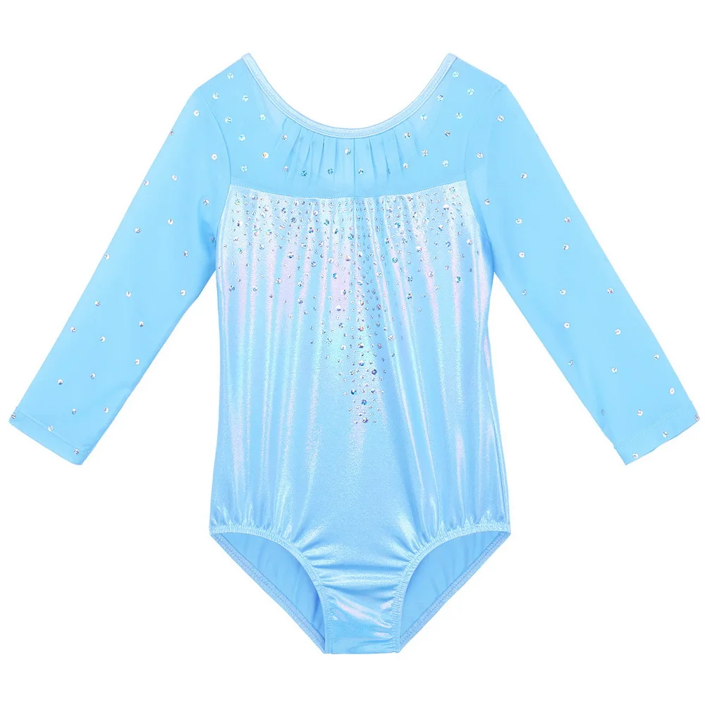 

BAOHULU 4-12 Years Girls Gymnastics Leotard Professional Ballet Training Performance Leotard Long Sleeve Ballet Dance Bodysuit