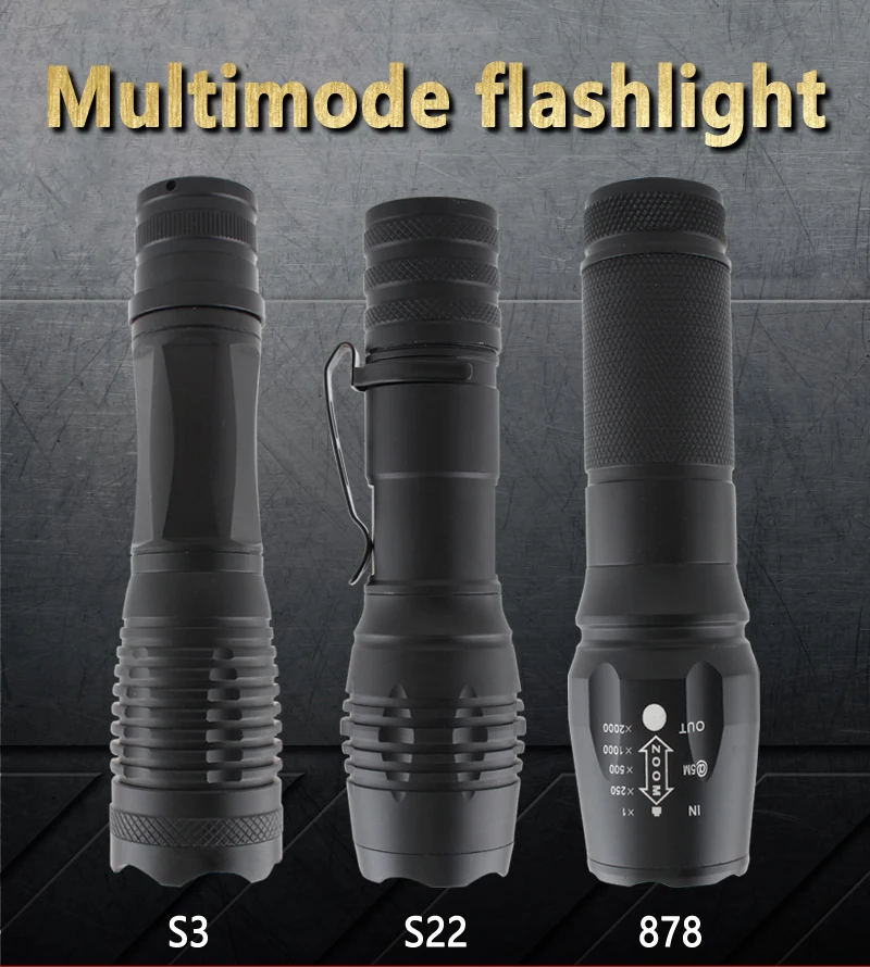 

lighting flashlight LED chip T6 CREE bulb 1200LM 10W lantern flash CREE lights torch 18650 high powerful flashlight camping