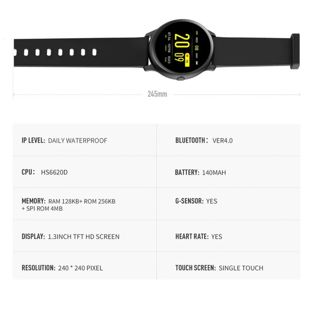 KW19 Смарт-часы для женщин и мужчин монитор сердечного ритма многоязычные спортивные умные часы фитнес-трекер для Android iOS