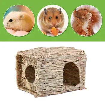 

Folding Straw House DIY Rabbit Hamster Hedgehog Handmade Grass Nest Supplies