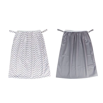 

2Pcs Reusable Pail Liner for Cloth Diaper/Dirty Diapers Wet Bag, Stripe & Gray