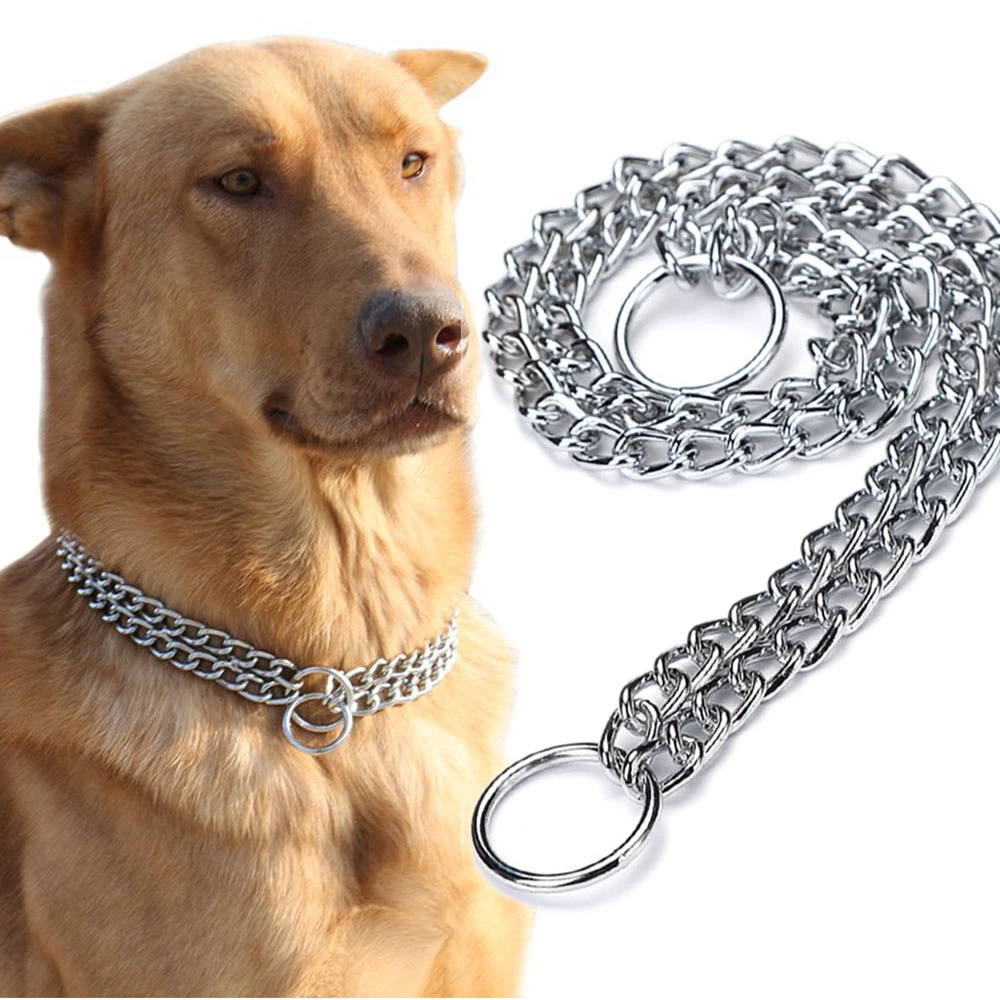 de cadena antideslizante para perros pequeños, medianos y Collar de entrenamiento Titan de alta resistencia, ajustable, cromado, 2 filas| Collares| AliExpress