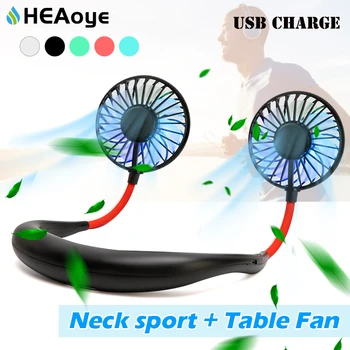 

Hands-free Neck Band Hands-Free Hanging USB Rechargeable Dual Fan Mini Air Cooler Summer Portable 2000mA Sarmocare