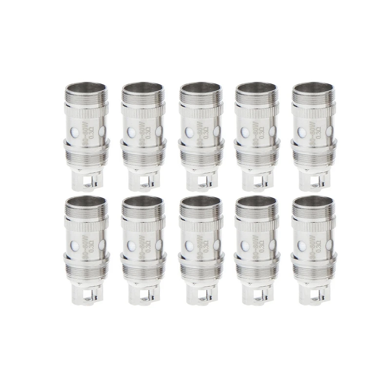 

10pcs Pack Replacement Coil Head EC He 0.3ohm 0.5ohm 0.18ohm For iJustS/IJUST 2/Melo 2/Melo 3/mini Melo3 75W Tank Atomizer RTA