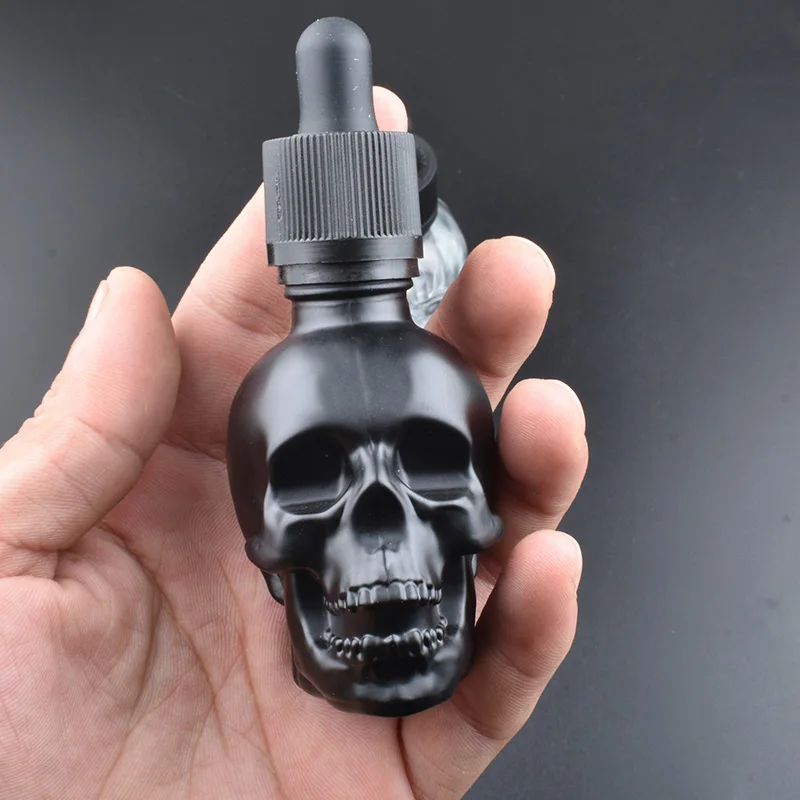 5pcs/lot 30ml Skull Shape Glass Dropper Bottle Glass Eye Dropper Pipette For Essential Oils Aromatherapy Lab Chemicals 10pcs lot empty amber bottle glass aromatherapy liquid dropper essential basic massage oil pipette refillable bottles