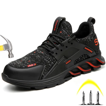 

Fashion Men safety Boots Steel Toe Cap Light Breathable And Deodorant Work Boots Anti-smashing Anti-piercing Safety Shoes