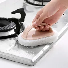 Чистый цвет полоса ручка чистящая щетка экологически чистый PP губка плитка кухня Чистящая губка обеззараживание волокна щетка гаджеты