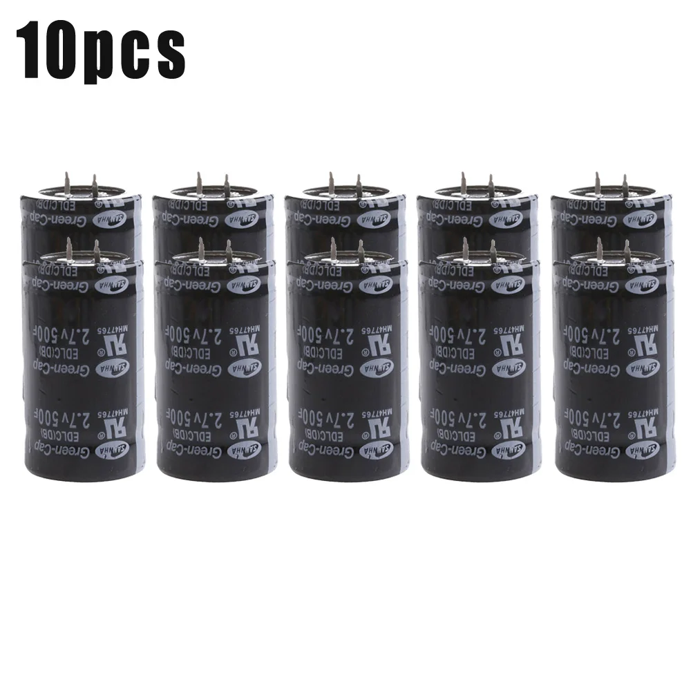 

10 Pcs 2.7V 500F Black Automobile Car Super Farad Capacitance Capacitor 35 X 60mm For Automotive Rectifiers Improve / Stereo