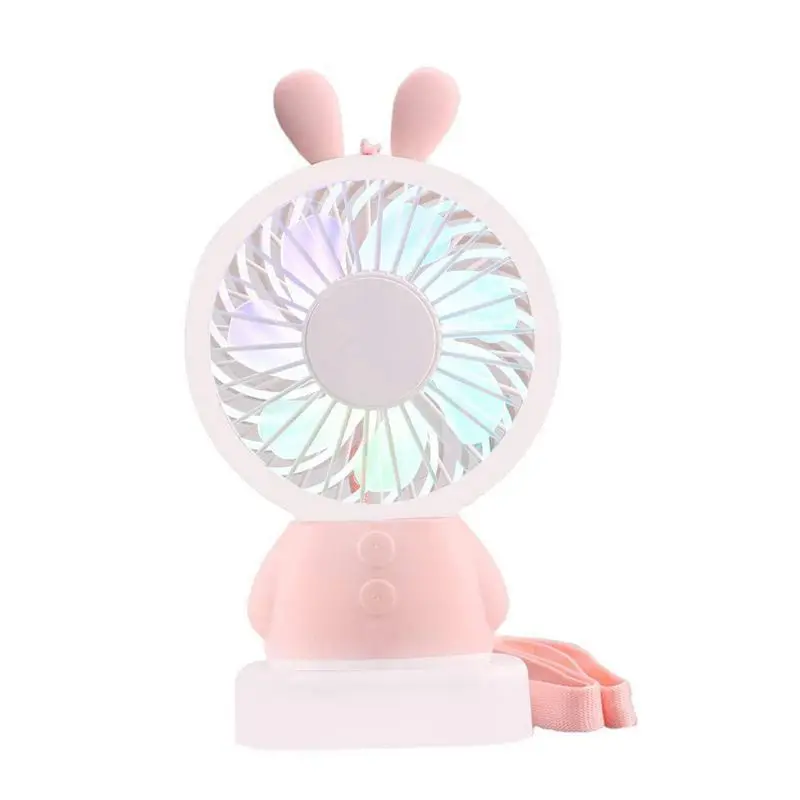 

Mini Handheld Fan USB Battery Operated Rechargeable Personal Portable Desk Cooling Fan 2 Adjustable Speeds with LED Light and Re