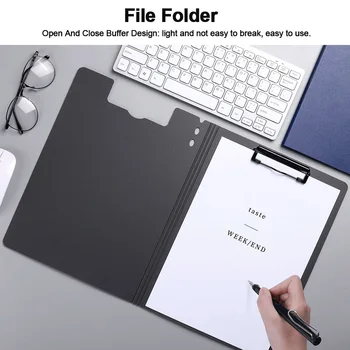 

A4 Protective Cover Portable With Metal Clip Vertical Type File Folder PP Conference Solid School Home Office Document Organizer