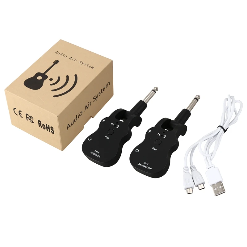 UHF беспроводной аудио передатчик приемник системы USB перезаряжаемые для электрогитары бас музыкальный инструмент