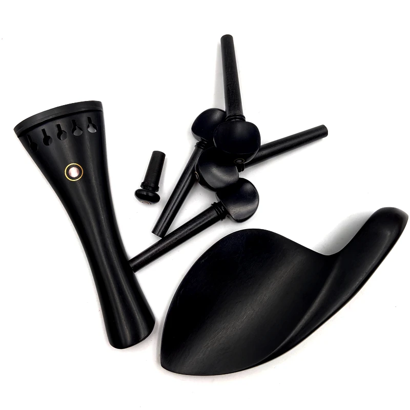 1 sets High quality 5 strings Ebony wood viola Accessories parts fittings,Tailpiece+Tuning pegs+Endpins+Chin rest/Chin Holder