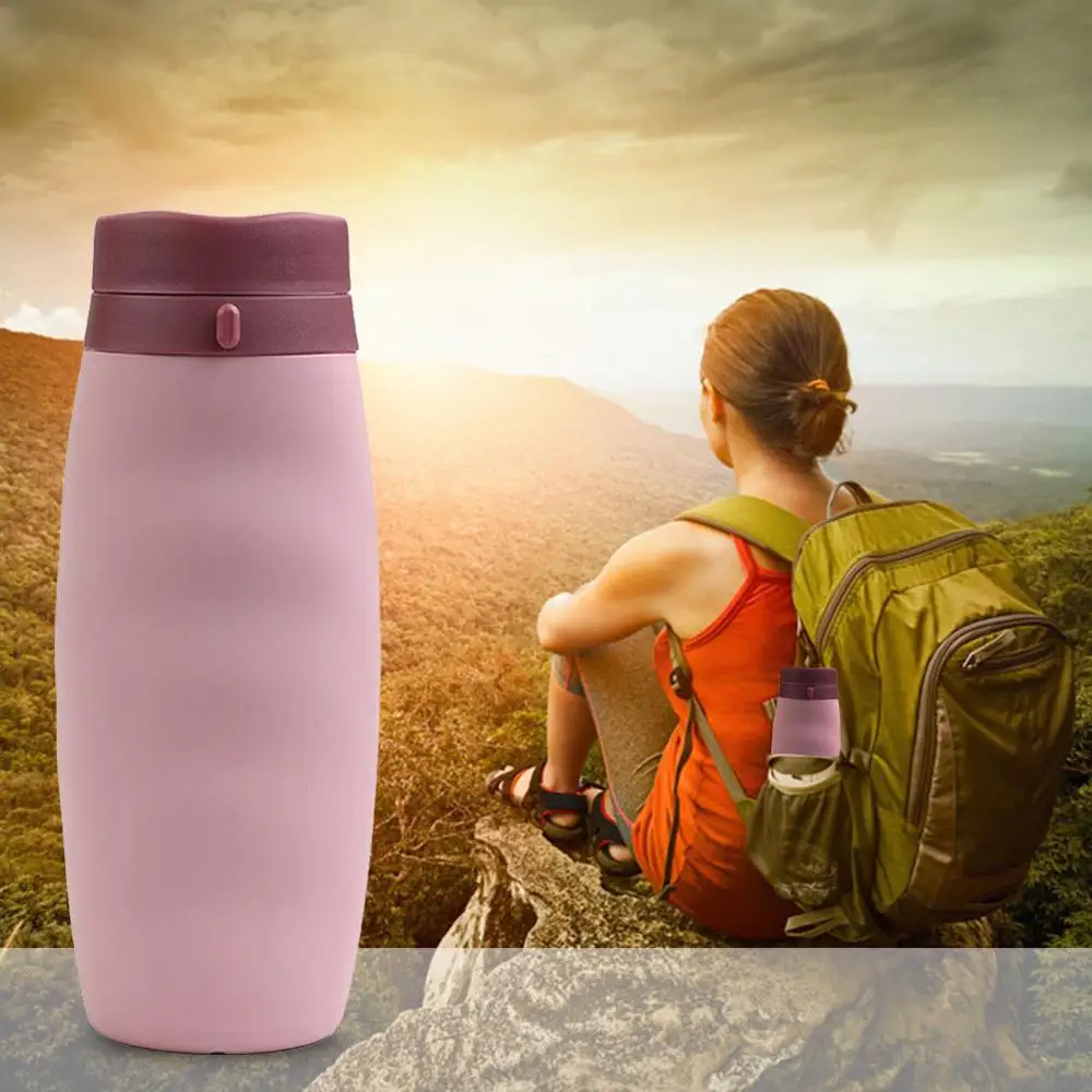 

600ml Silicone Folding Water Bottle Portable Water Bottle Reusable Creative Outdoor Travel Water Bottle