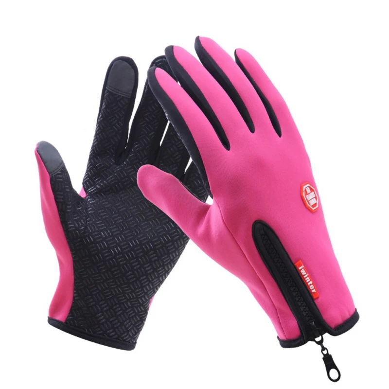 Обновленные женские и мужские лыжные перчатки с сенсорным экраном, водонепроницаемые перчатки для сноуборда, зимние мотоциклетные перчатки для езды на мотоцикле, зимние ветрозащитные варежки для кемпинга - Цвет: P