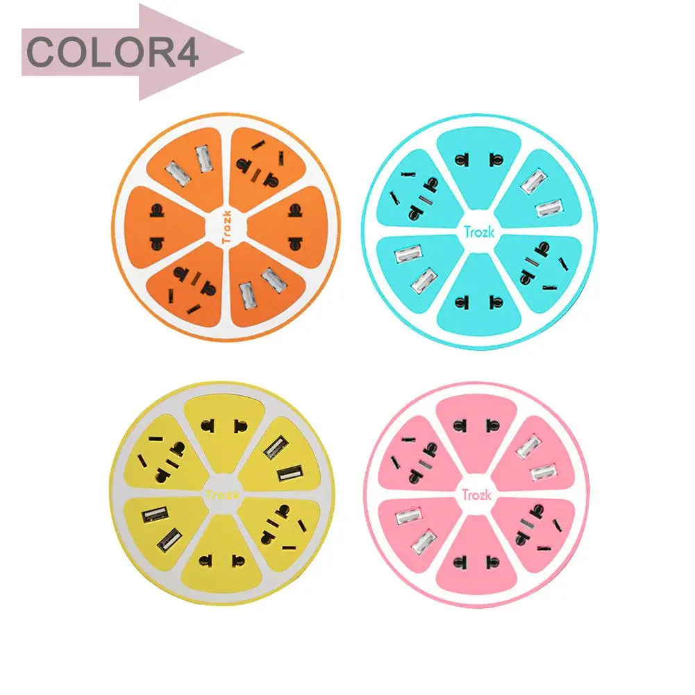 

Cute Lemon Slice Round Portable 4 USB Multiple Plug Socket Charge Dock Hub Station