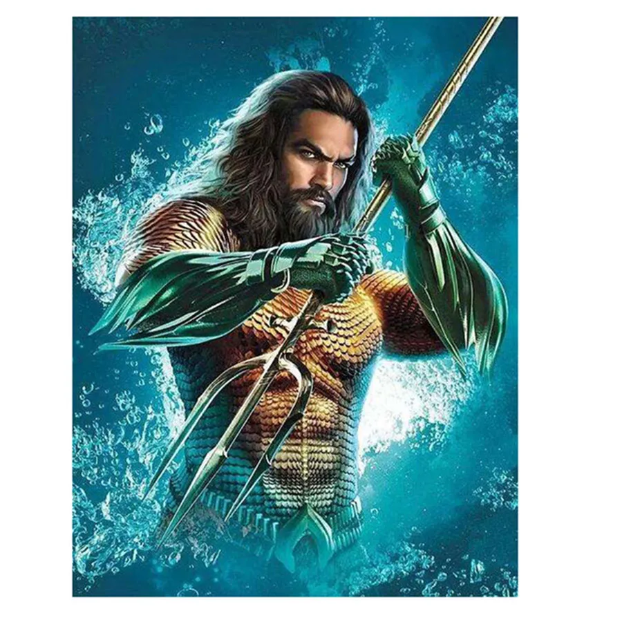 5D DIY Full Square/Round Diamond Painting Movie Poster Aquaman 3D Embroidery Cross Stitch Rhinestone Mosaic Home Decor