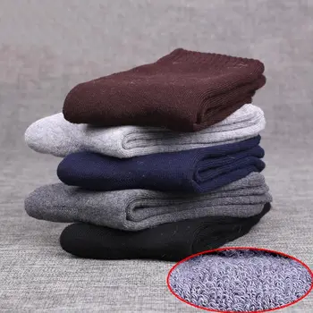 

Sale Warm Black 4 Pairs / Lot Men's Winter Autumn Winter High Quality Thicken Thick Socks Cotton Socks Business For Male