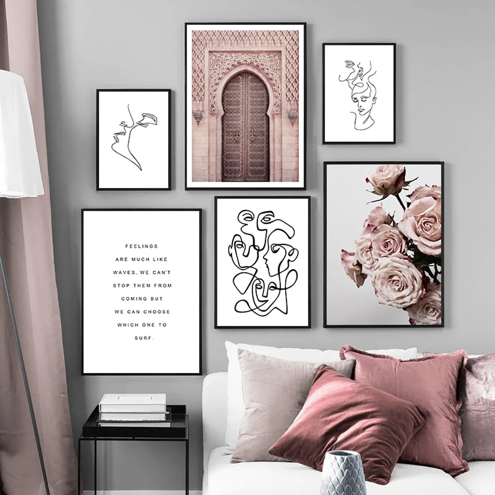 

Pink Flower Abstract Painting Poster Nordic Posters And Prtins Quotes Decorative Pictures Live Paintings Landscape Wall Painting