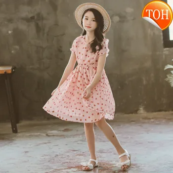 

2020 New Girl Dress Fashion Dot Kids Dresses For Girls Ruffle Pleated Kids Dress Spring Summer Cute Beach Dress For Girls Party