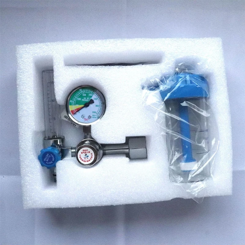 Buoy Type Oxygen Inhalator Absorber Flow Meter Pressure Gauge Reducing Valve Regulator G5/8 Hospital Home Tools flow meter gas pressure regulator