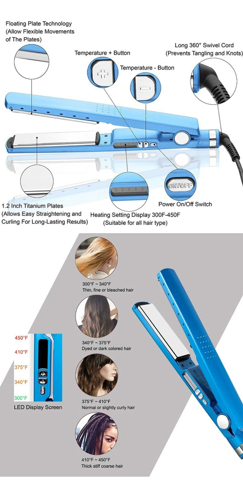 Профессиональные выпрямители для волос нано-титановая пластина выпрямитель для волос турмалин керамический плоский утюг для салона