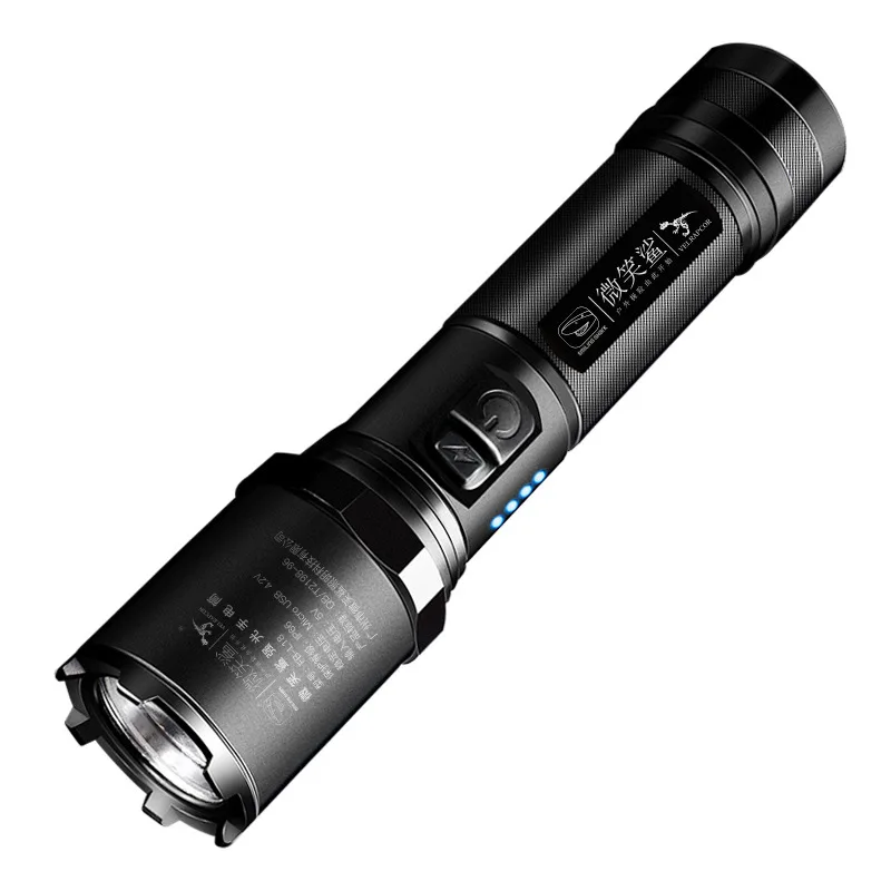 

Black Outdoor Lighting Flashlight Emergency Portable Military Hard Light Led Flashlight Lanterna Led Portable Lighting EC50SD