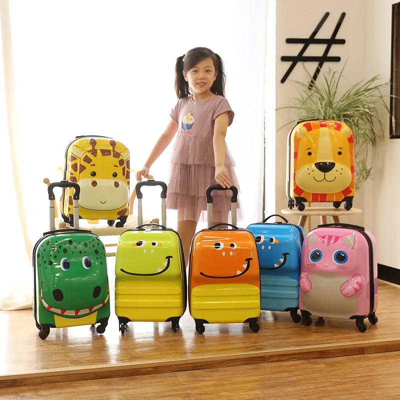 3D Cartoon Suitcases on Wheels for Kids Travel