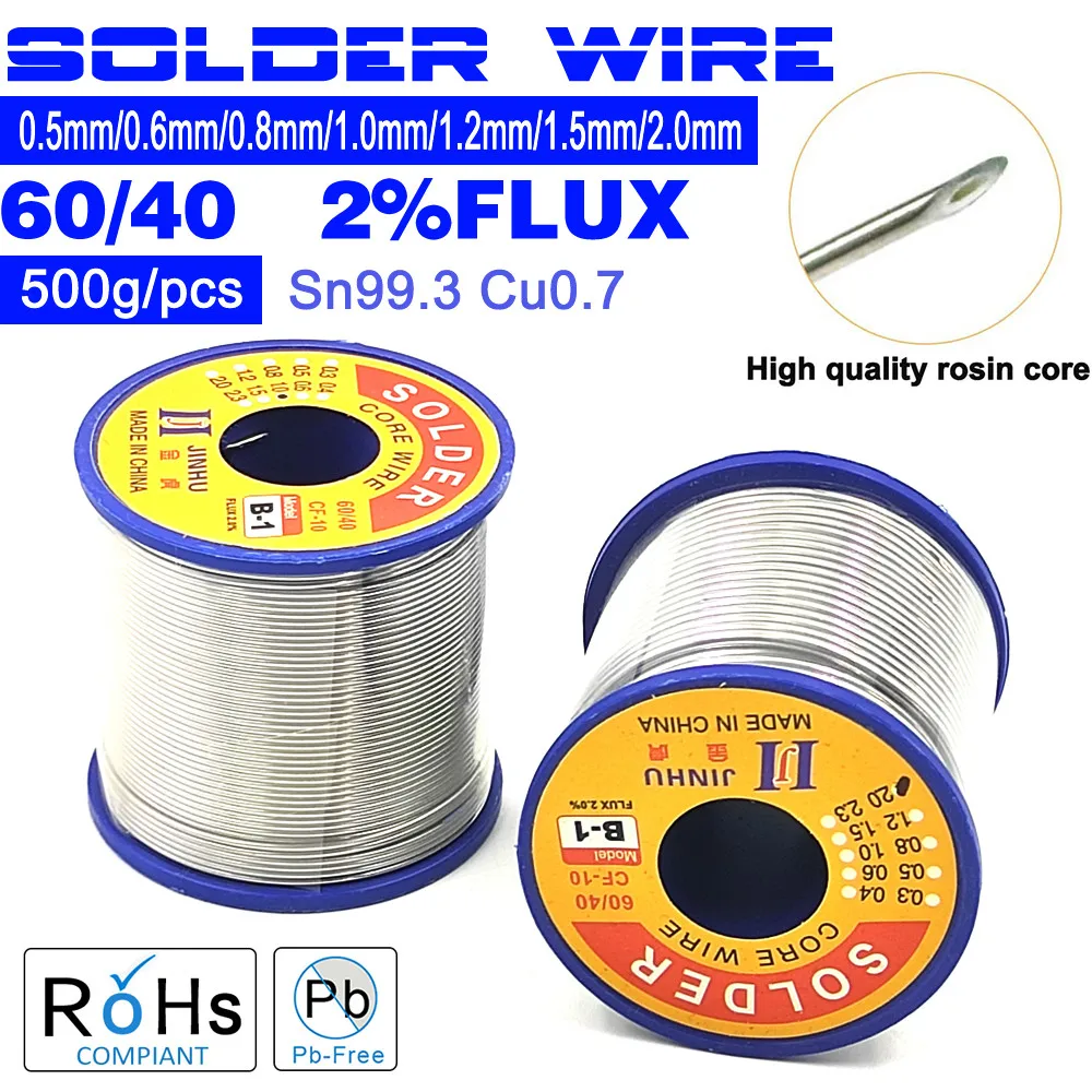1.5mm 60/40 B-1 500g No-clean Rosin Core Solder Wire for Electric Soldering Iron