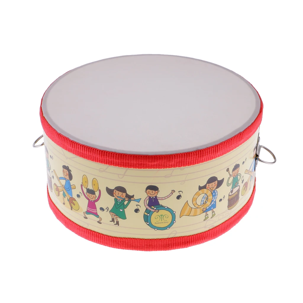 1 Set Hand Percussion Snare Drum with Wood Sticks for Kids Musical Toys Precussion Instrument