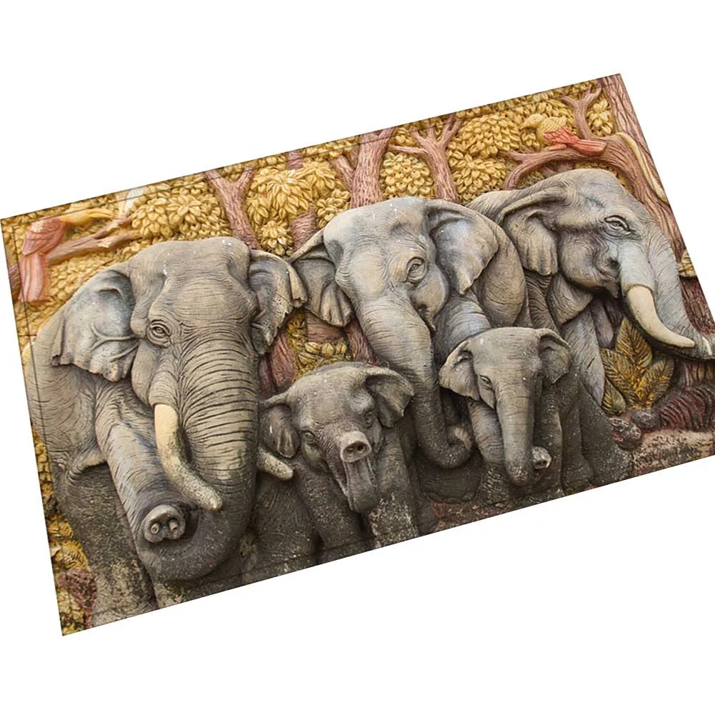 Elephant 1 Винтажный мультяшный коврик для двери коврик у входной двери кухня ванная комната Противоскользящие коврики прикроватные Коврики для спальни гостиная ковры - Цвет: Elephant 1