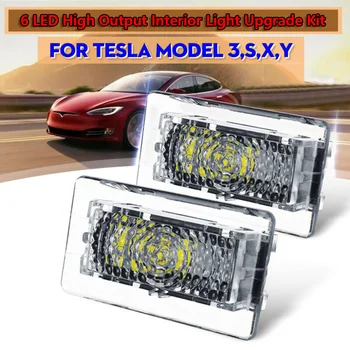 

For Tesla Model 3 S X LED Lights Parts 4.5x2.5x2cm Accessories Car 1 Pair Interior White