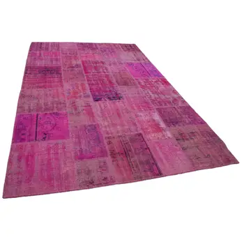

202x303 Cm Pink Handmade Patchwork Rug-7x10 Ft