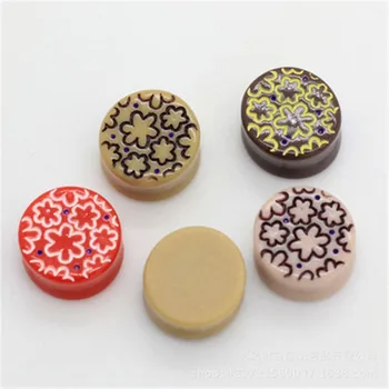 

5Pcs Slime Simulation Chocolate Printing Soft Fimo Slice for Nail Art Beauty Decor Slime Filler Supplies Charms Accessories Toy