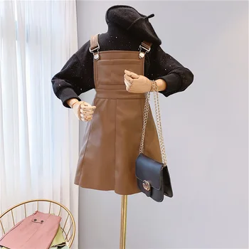

wholesale girls leather vest dress fashion autumn winter kids girls dresses 3-8t (no tops)