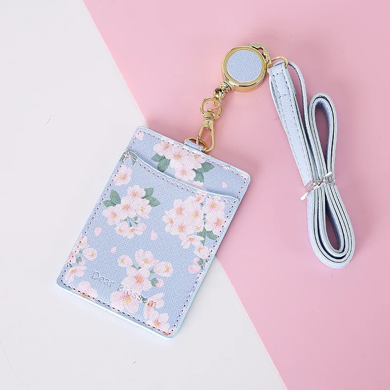 Winnwing ID Badge Holder with Lanyard Cute Pink Preppy Leopard Name Tag ID Card Case with Strap Lanyard Clip Clasp Back to Schoo