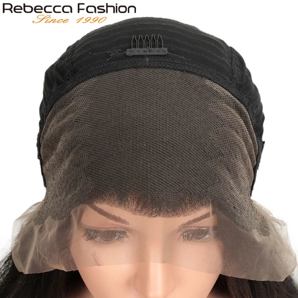 Rebecca модные человеческие волосы 13*4 парик шнурка 8 до 28 дюймов прямые человеческие волосы парик от remy волосы 13X4 кружева спереди