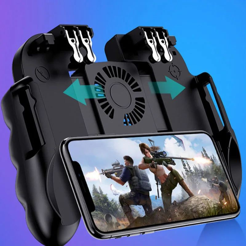  FFYY-H9 Six Finger All-In-One Mobile Game Controller Fire Key Button for Pubg Mobile Game Eating Ch