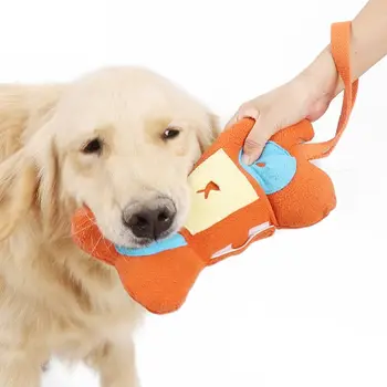 

Dog Sniffing Training Puzzle Toy Bone Shaped Chewing Squeaks Snuffle Training M5TF