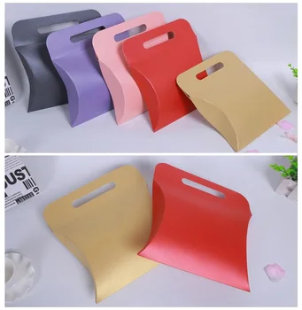 

20pcs DIY blank paper gift box,Mutli colors pillow gift box,pink/yellow/purple/red/black paper box for gift packaging,gift boxes