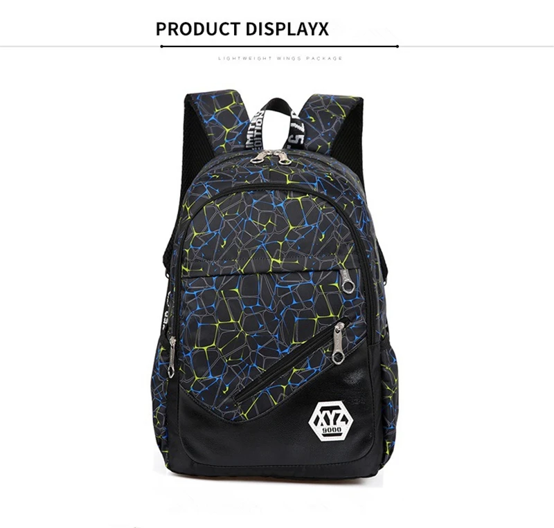 Quality Nylon School Bags Fashion Camouflage Kids Backpack For Teenagers Girls Boys Schoolbag Three-piece Travel Laptop Backpack