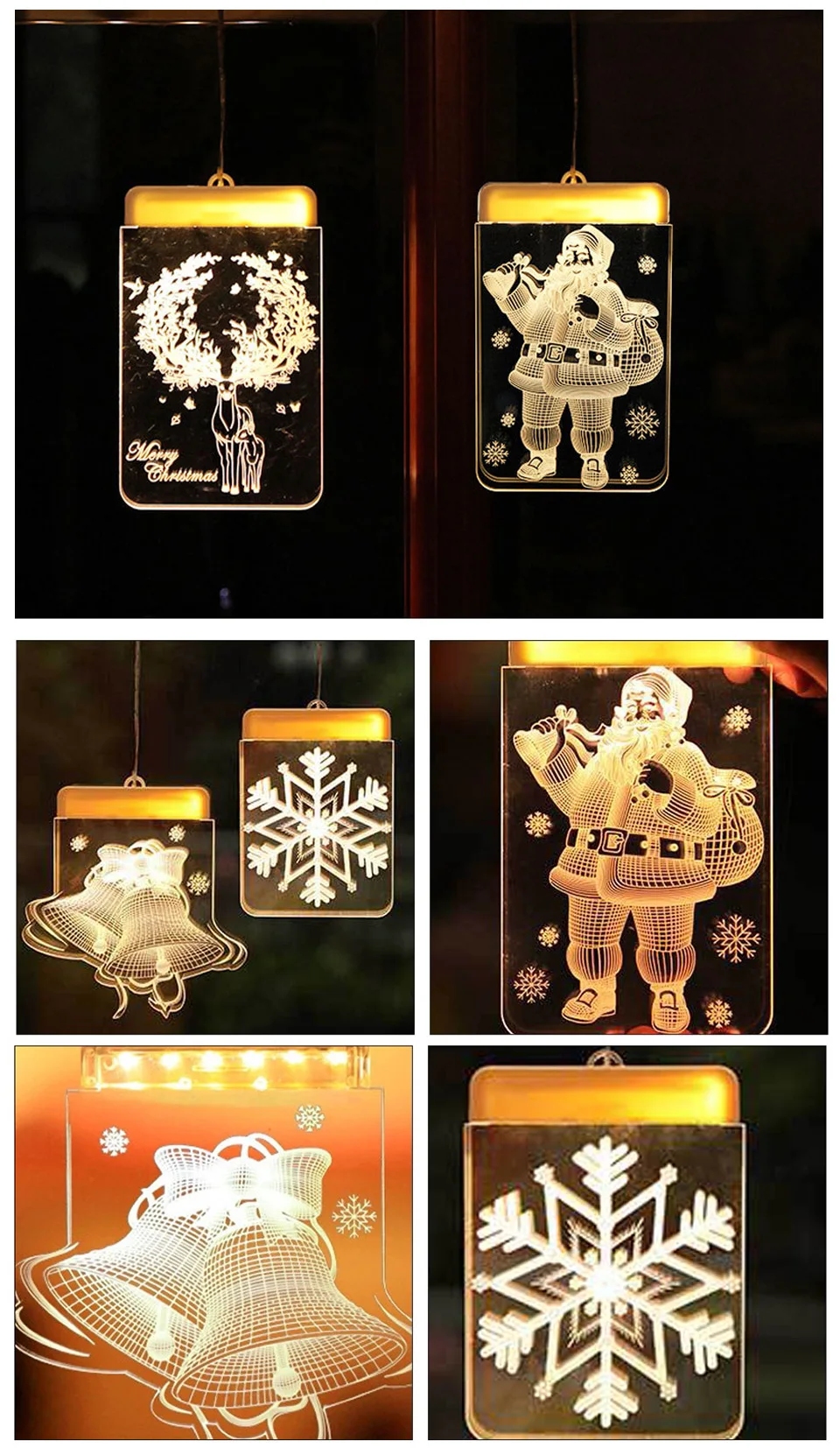 YINUO свеча украшение Рождественские огни светодиодные гирлянды Волшебные лампочки на батарейках занавес Рождественская елка Новогоднее