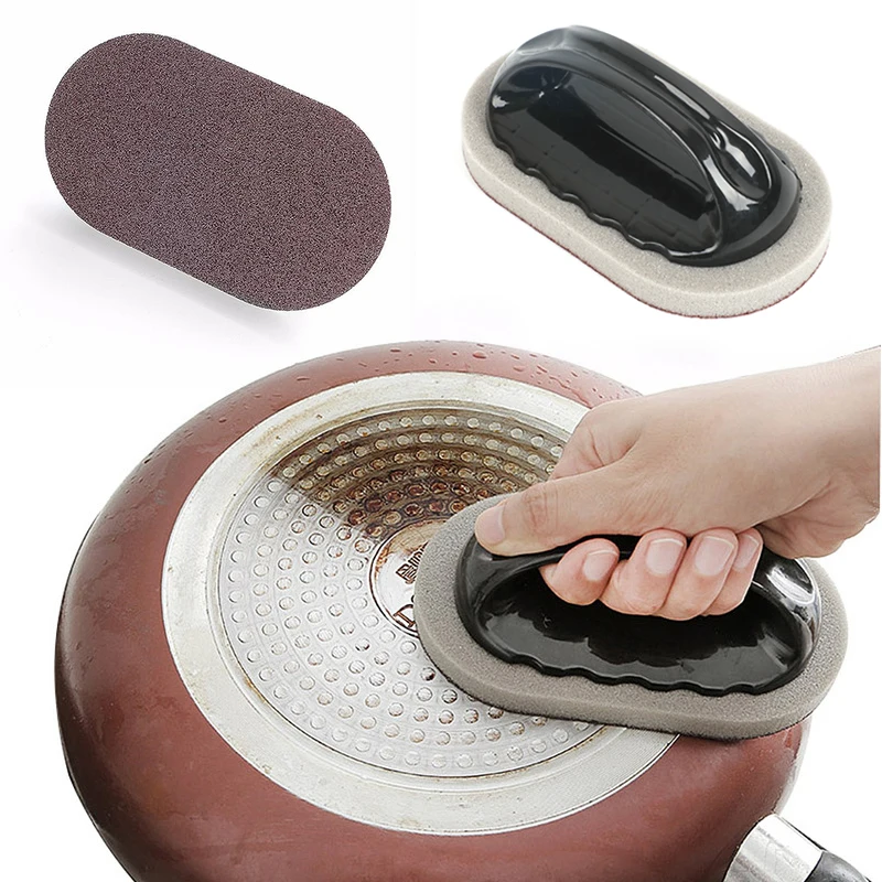 

Nano Emery Sponge Rubbing Magic Sponge Kitchen Decontamination Cleaning Brush Bowl Washing Pot with Handle Sanding Rusty Tools