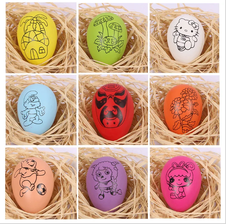 

Happly Easter Eggs Children Handmade Craft Toys DIY Easter Eggs Cartoon Painted Eggshell Kids Educational Toy Gifts Random Color