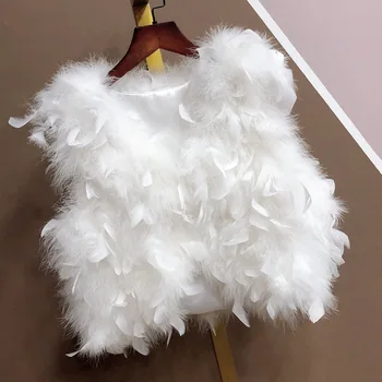 

Popodion Fur spring and autumn women's short vest baby clothing CHD20335