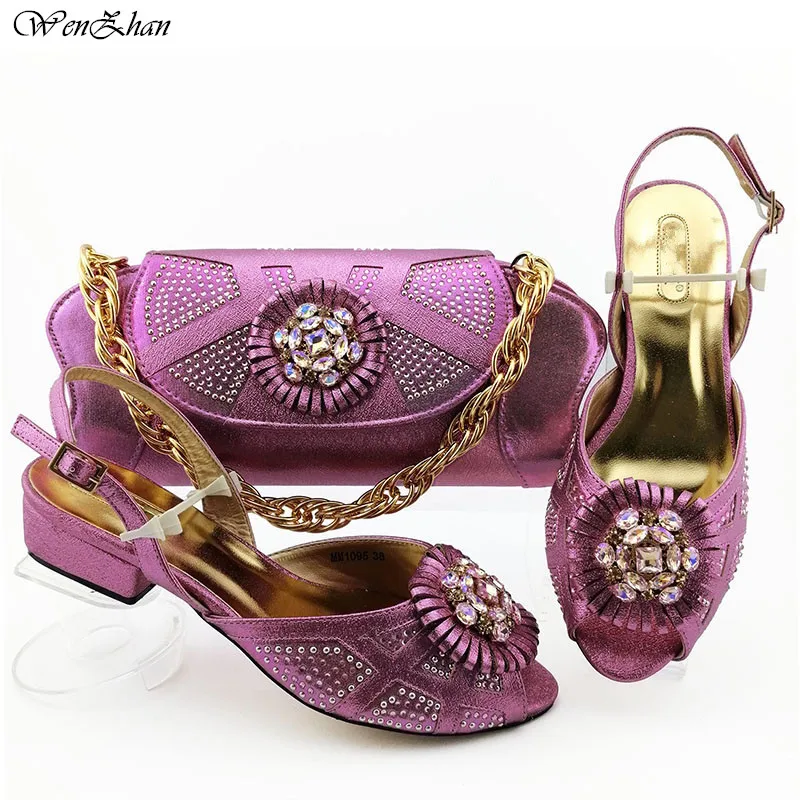 Комплект из мягкой обуви и сумочки цвета шампанского; итальянский камень высокого качества; вечерние туфли с сумочкой в комплекте! WENZHAN B99-10 - Цвет: onions