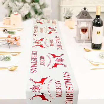 

270cm Linen Christmas Table Runner 2020 Christmas Decoration For Home Merry Christmas Kitchen Xmas Navidad New Year 2021