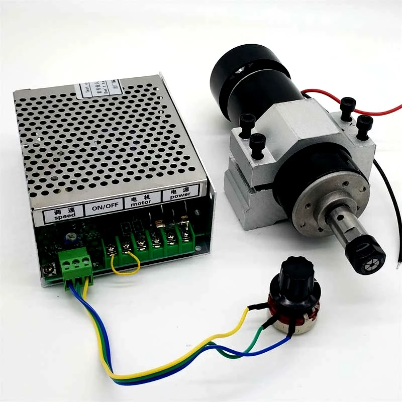 

500W Air-cooled Spindle Motor + Governor + Fixture PCB Engraving Machine Spindle ER11 12000 Rpm