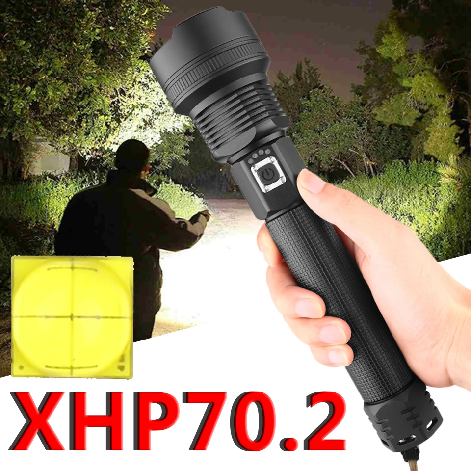 Xhp70.2 самый мощный светодиодный фонарик usb Zoom torch 18650 или 26650 фонарь с перезаряжаемым аккумулятором Z90 + 1907