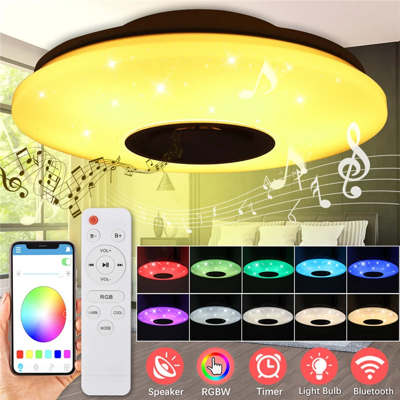 home depot ceiling lights 200W Modern RGB LED Ceiling Lights Home lighting APP bluetooth Music Light Bedroom Lamps Smart Ceiling Lamp+Remote Control ceiling pendant