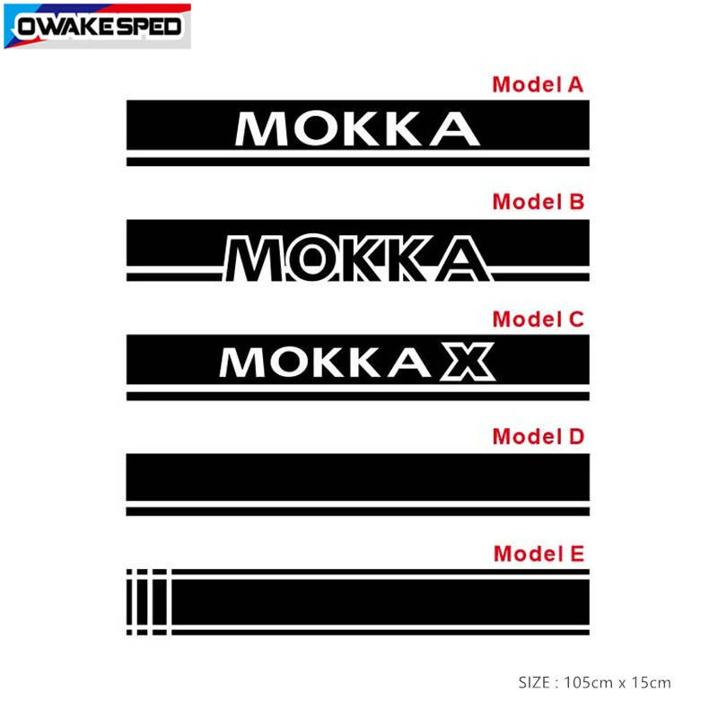 FANGPAN Adesivi per minigonne Laterali della portiera dell'auto per Opel Mokka X Racing Stripes Decorazione del Corpo Sportivo Esterno Decalcomanie in Vinile Fai-da-Te Accessori 